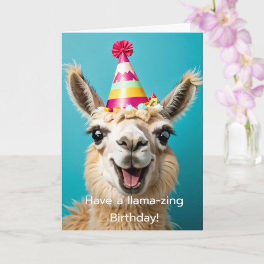 Llama Geburtstag Habe einen lammvollen Geburtstag! Karte (Orchidee)