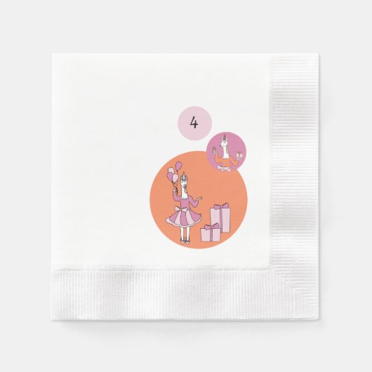 Llama Geburtstag Serviette (Vorderseite)