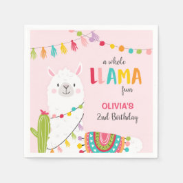 Llama Geburtstagspapier Napkins Alpaca Fiesta Cact Serviette