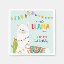 Llama Geburtstagspapier Napkins Alpaca Fiesta Cact Serviette