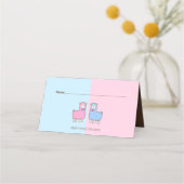 Llama Gender Reveal Baby Shower Platzkarte (Vorderseite)