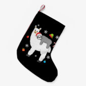 Llama-Geschenk| Llama Zusammen Mondfliegen Kleiner Weihnachtsstrumpf (Vorderansicht (hängend))