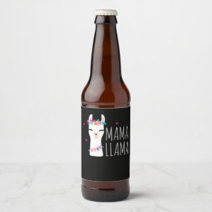 Llama-Geschenk Mama Llama Bierflaschenetikett