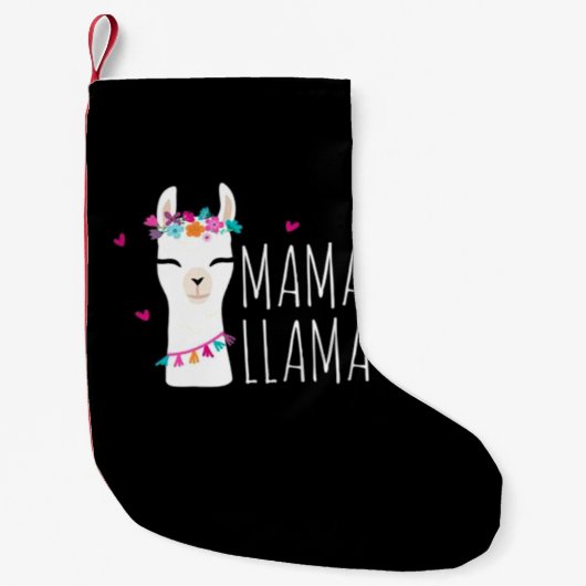 Llama-Geschenk| Mama Llama Kleiner Weihnachtsstrumpf (Vorderseite)