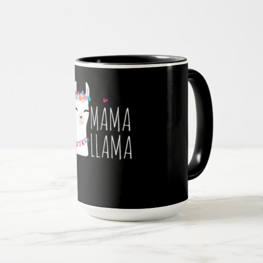 Llama-Geschenk| Mama Llama Tasse (VorderseiteRechts)