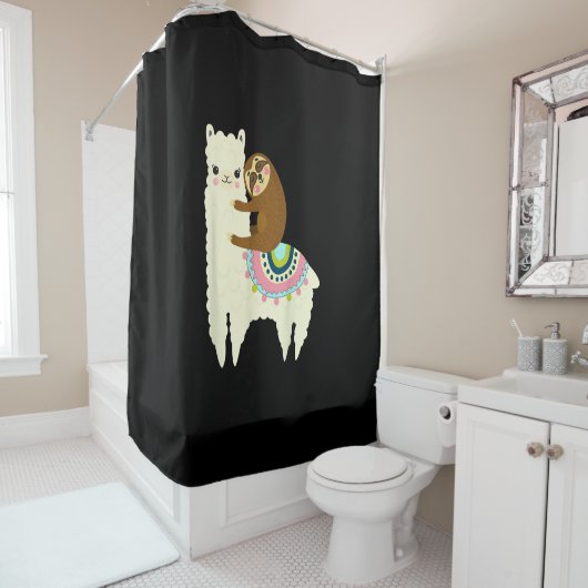 Llama-Geschenk| Niedlich Llama & Sloth, die besten Duschvorhang (Beispiel)