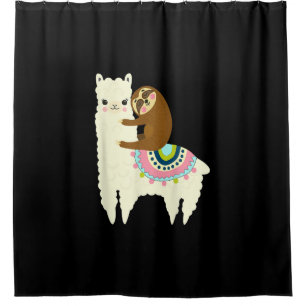 Llama-Geschenk  Niedlich Llama & Sloth, die besten Duschvorhang