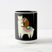Llama-Geschenk| Niedlich Llama & Sloth, die besten Zweifarbige Tasse (Mittel)