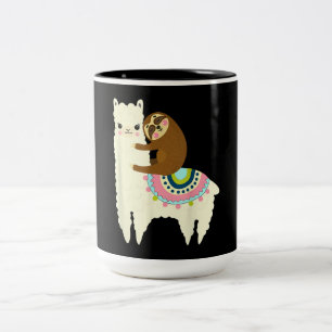 Llama-Geschenk  Niedlich Llama & Sloth, die besten Zweifarbige Tasse