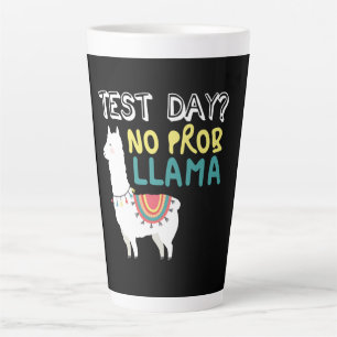 Llama-Geschenk  Test Day No ProbLlama Funny Costum Milchtasse