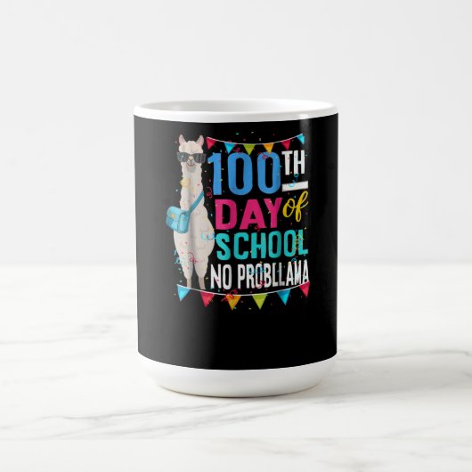 Llama Gift | 100 Schultage Nr. Prob Llama Kaffeetasse (Mittel)