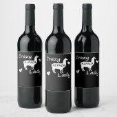 Llama Gift | Crazy Alpaca Lady Weinetikett (Flaschen)