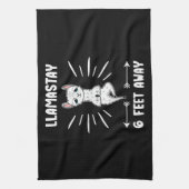 Llama Gift Funny Llama Stay 6 Feet Away Tee Geschirrtuch (Vertikal)