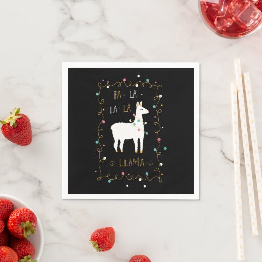 Llama Gift | Llama Sing Funny Serviette (Beispiel)