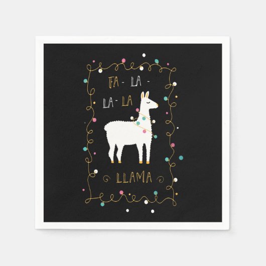 Llama Gift | Llama Sing Funny Serviette (Vorderseite)