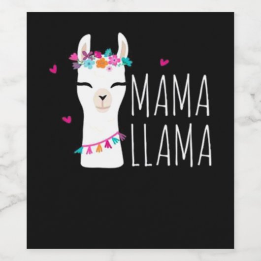 Llama Gift | Mama Llama Weinetikett (Einzelnes Label)