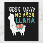 Llama Gift | Test Day No ProbLlama Funny Costume Weinetikett (Einzelnes Label)