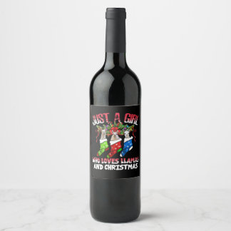 Llama Gift | Wer Lieben Llamas und Weihnachten Weinetikett