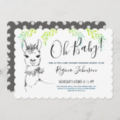 Llama Girl Baby Shower Einladung (Vorne/Hinten)