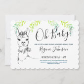 Llama Girl Baby Shower Einladung (Vorderseite)