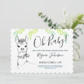 Llama Girl Baby Shower Einladung (Stehend Vorderseite)