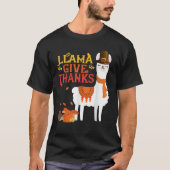 Llama Give Danke Funny Llama Pilgrim Erntedank T-Shirt (Vorderseite)