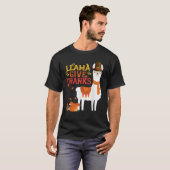 Llama Give Danke Funny Llama Pilgrim Erntedank T-Shirt (Vorne ganz)