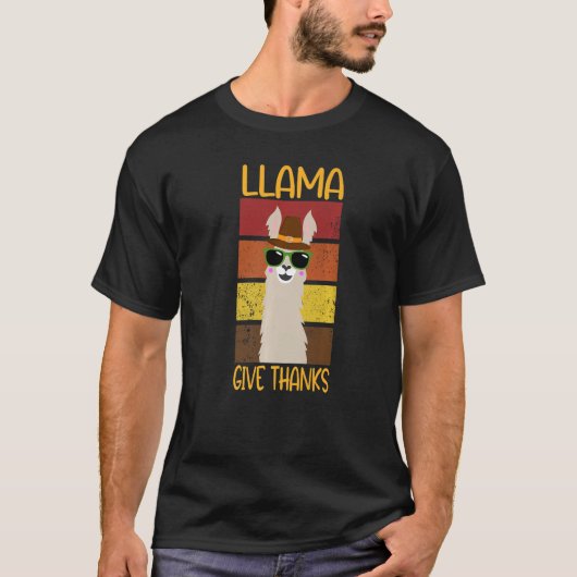 Llama Give danke Lamia Portrait Sunset T-Shirt (Vorderseite)