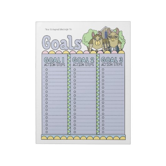 Llama Goal Planner für benutzerdefinierten Notepad Notizblock (Rotiert)