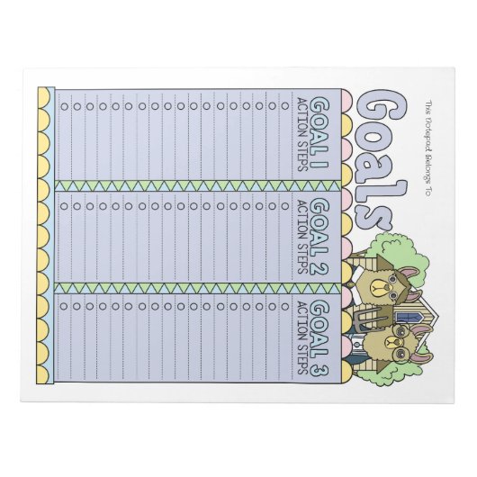 Llama Goal Planner für benutzerdefinierten Notepad Notizblock (Vorderseite)