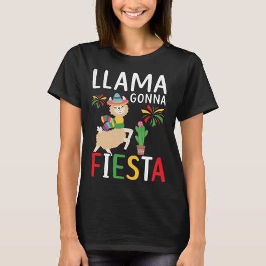 Llama Gonna Fiesta Mexico Mexican Festival Cinco d T-Shirt (Vorderseite)
