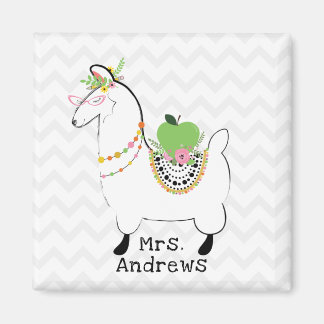 Llama Green Apple Floral Zickzack Magnet