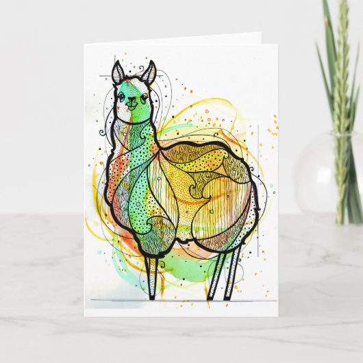 Llama Greetings Card Karte (Vorderseite)