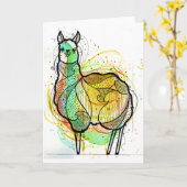 Llama Greetings Card Karte (Gelbe Blume)