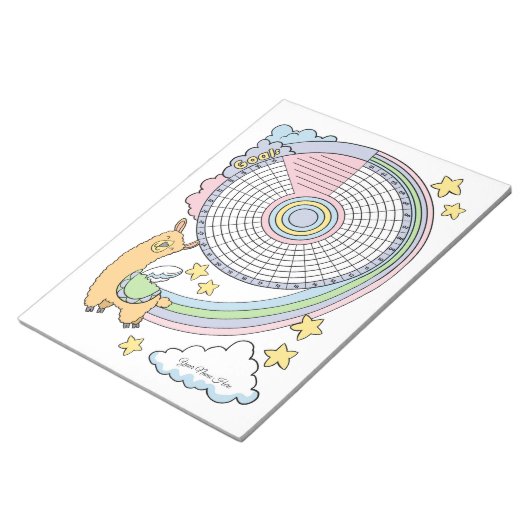 Llama Habit Tracker Custom Notepad Notizblock (angewinkelt)