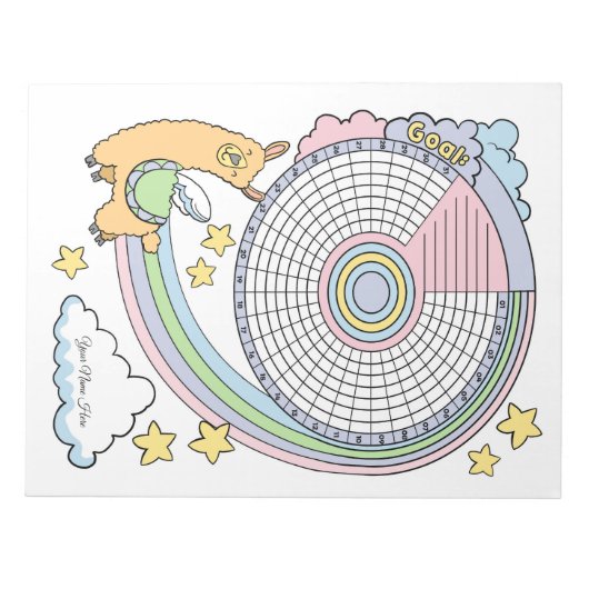 Llama Habit Tracker Custom Notepad Notizblock (Vorderseite)