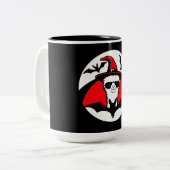 Llama Halloween Witch Hat Bats Cool Animal Party Zweifarbige Tasse (Vorderseite Links)