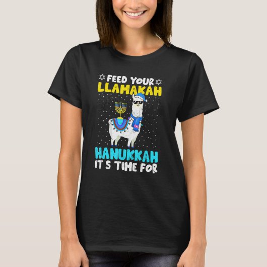 Llama Hanukkah Costume Alpaca Chanukah Feed Your L T-Shirt (Vorderseite)