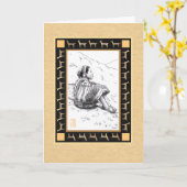 Llama Herder auf Tan Blank Personalize Card Karte (Gelbe Blume)