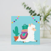 Llama Holiday Card Feiertagskarte (Stehend Vorderseite)