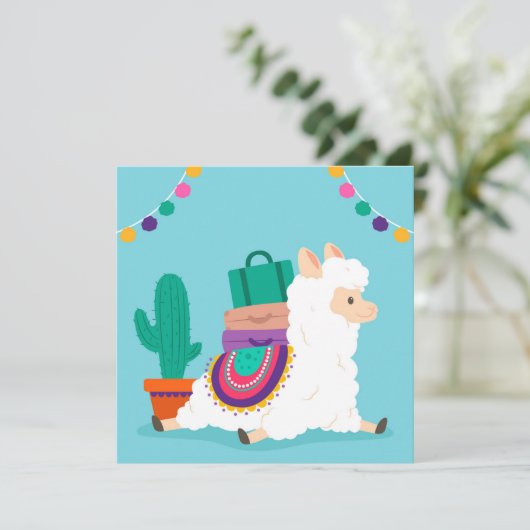 Llama Holiday Card Feiertagskarte (Stehend Vorderseite)