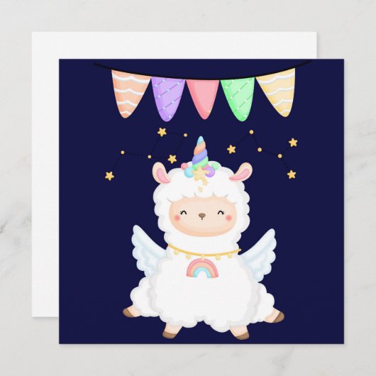 Llama Holiday Card Feiertagskarte (Vorne/Hinten)