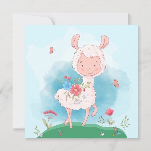 Llama Holiday Card Feiertagskarte (Vorderseite)