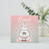 Llama Holiday Card Feiertagskarte (Stehend Vorderseite)