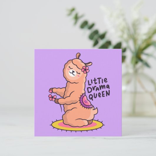 Llama Holiday Card Feiertagskarte (Stehend Vorderseite)