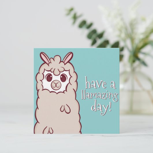 Llama Holiday Card Feiertagskarte (Stehend Vorderseite)