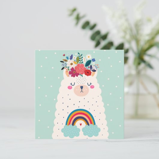Llama Holiday Card Feiertagskarte (Stehend Vorderseite)