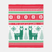 Llama Holiday Ugly Sweater Fleecedecke (Vorderseite)