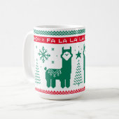 Llama Holiday Ugly Sweater Kaffeetasse (Vorderseite Links)