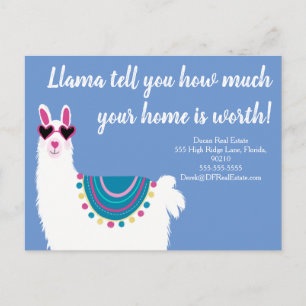 Llama Home Value Werbe-E-Mail-Makler-Marketing Postkarte
